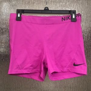Fuchsia Nike pro compression shorts